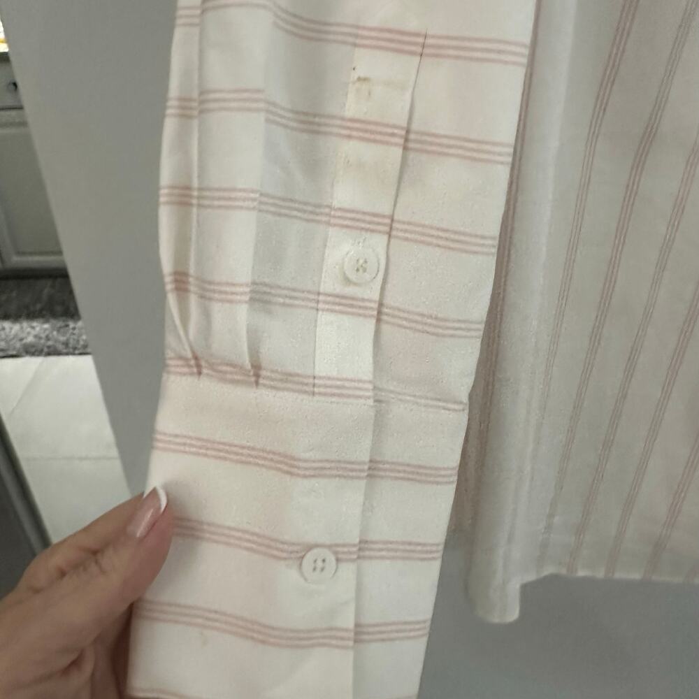 Kit and Ace Womens Oversied Striped Button Down Shirt Size S White PInk Office - Picture 4 of 7